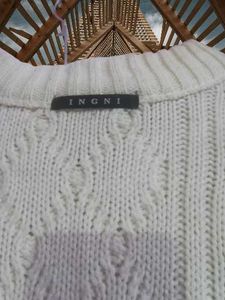 White Knit Cardigan Sweater