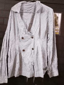 Striped Button-Down Top