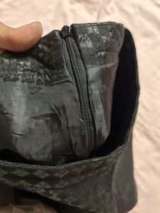 Black Patterned Shorts