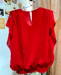 Red Casual/party Wear Ballon Top
