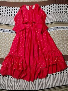 Frock For Girls In Magenta Colour