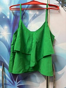 Green Cut sleeve Top