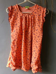 Orange Printed Top