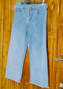Light Blue Wide Leg Jeans/Flared with baggy fit