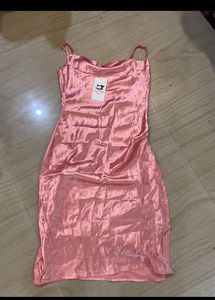 Satin Dress With A Slit