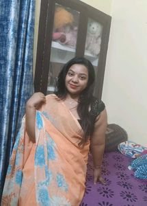 Peach Floral Saree