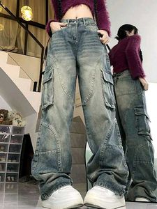 New Bershka Acid Wash Cargo Jeans