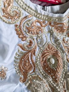 Elegant white patiyala Salwar Suit