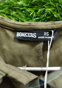 Bonkers Olive Green Collared Top
