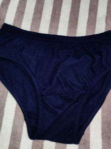Blue Solid Cotton Panty