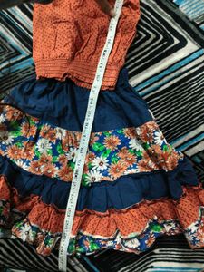 Cute Orange &amp; Blue Kids Dress