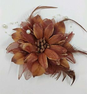 Feathered Floral Hair Clip