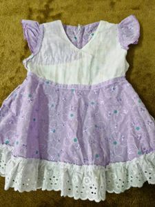 Lavender/White Baby Dress