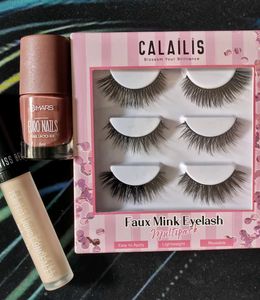 Nail Polish,Liquid Concealer And Fake Eyelashes