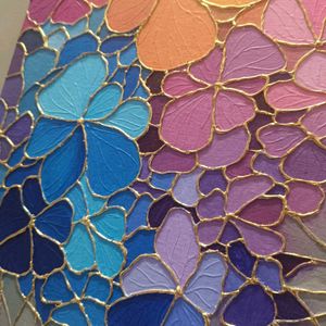 Gold Foil Flower Painting