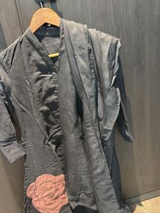 Grey A Line Kurti Set With Pants