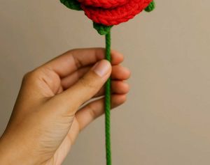 Crochet Red Rose