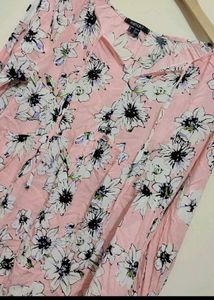 Pink Top Floral Print For Girl Or Woman 34 Bust