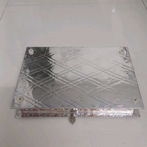 Silver Dryfruit Box With Intricate Carvings
