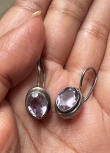 92.5 Amethyst Silver Earrings
