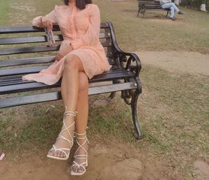 Peach Swiss Dot Mini Dress Swap Available