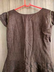 Brown Embroidered Gown Hourglass Effect