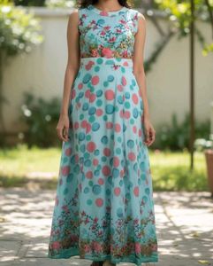 Floral & Polka Dot Maxi Dress