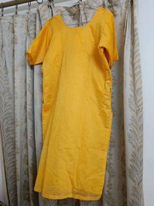 Yellow Printed Kurti