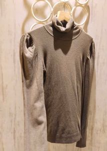 Turtle Neck With Puff Sleeve