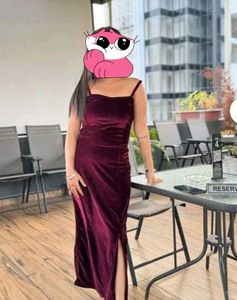 Elegant Burgundy Velvet Dress