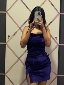 Blue Velvet Mini Dress
