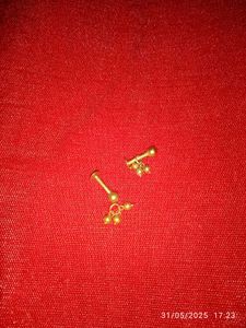 18 cr. Gold Stud Earrings.