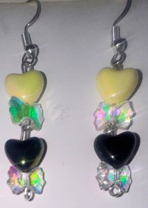 Heart Beaded Dangle Earrings