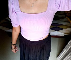 Lilac Square Neck Top
