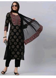 Festive Black Printed Kurti