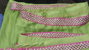 Beautiful Parrot Green Color Chiffon Saree