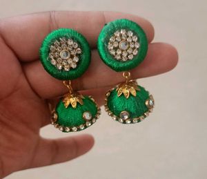 Emerald Green Jhumka Earrings
