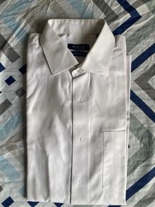 Byford White Cotton Dress Shirt : Full Sleeve
