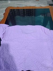 Purple Textured Button-Up Shirt