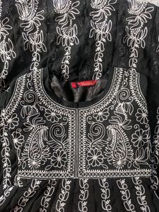 Chikankari Black Kurta For Sale