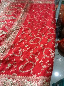 Red Embroidered Saree