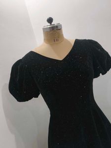 Black velvet shimmery gown