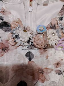 Floral Textured Skirt And Top