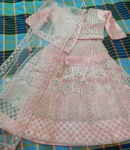 Net Chanderi Lehenga Choli And Dupatta Pattern
