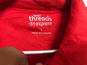 Threads Red Long Sleeve Polo T Shirt