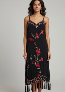 Floral Embroidered Slip Dress