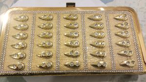 Gold Rhinestone Evening Clutch