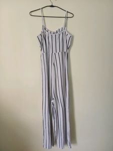 White Stripped Jumpsuit