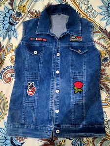 Denim Vest with Patches