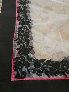 Elegant Black Embroidered Border Dupatta